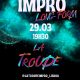Venez découvrir l'univers de l'impro longue forme avec La Troupe ! Préparez-vous à être embarqués dans une aventure théâtrale où l'histoire prend vie sous vos yeux ! Rejoignez-nous pour une soirée remplie de spontanéité, de rires et de moments inoubliables. Bienvenue dans le monde captivant de La Troupe !